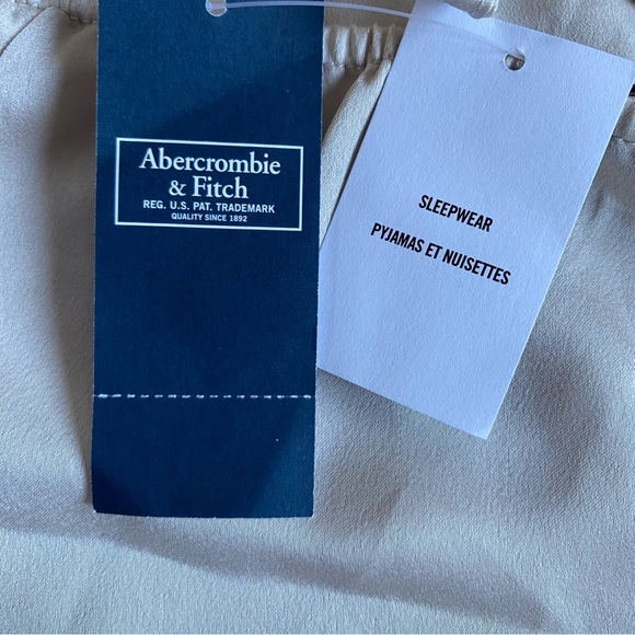 NWT Abercrombie & Fitch satin cami tank slit back adjustable straps sleepwear - Picture 4 of 7